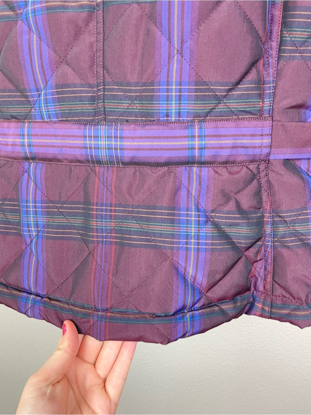 Lauren Ralph Lauren Women's Large Tartan Plaid Quilted Full Zip Vest Equestrian - Picture 15 of 16